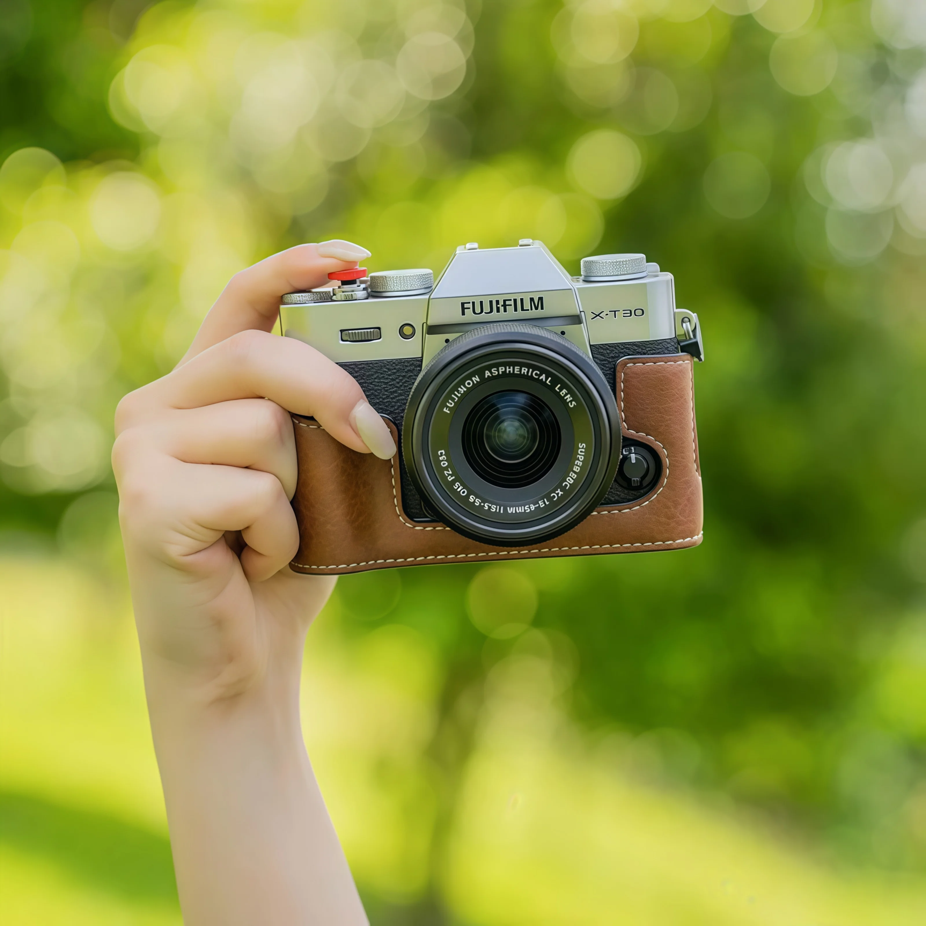 

Camera bag leather base suitable for Fujifilm X-T30 X-T20 X-T30 II anti-fall wear-resistant half-pack protective case