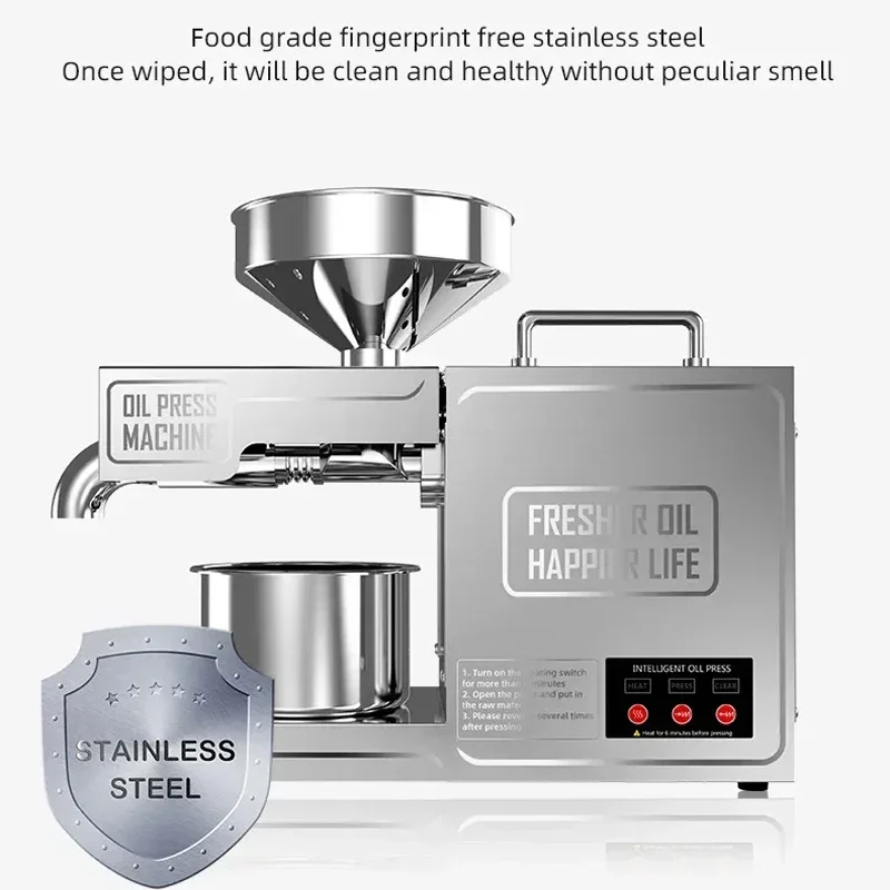 Oil Presser Intelligent Stainless Steel Automatic Hot And Cold Oil Extractor Maker For Peanut And Sesame Oil Press Machine