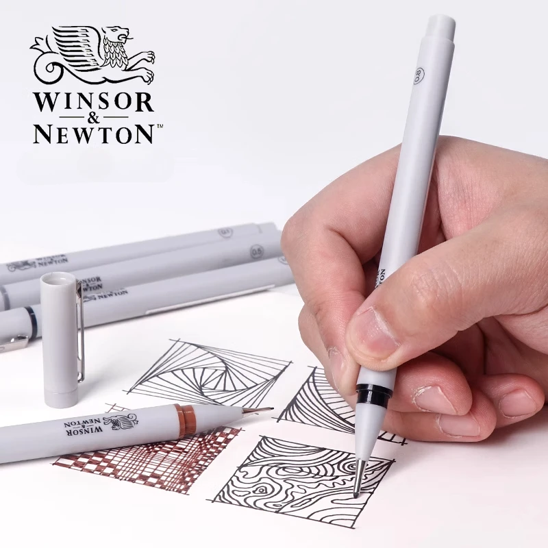 Winsor Newton Porous-pont Pen Waterproof Line Pen Hand-drawn Comic Design Drawing Watercolor Handbook Painting Art Supplies
