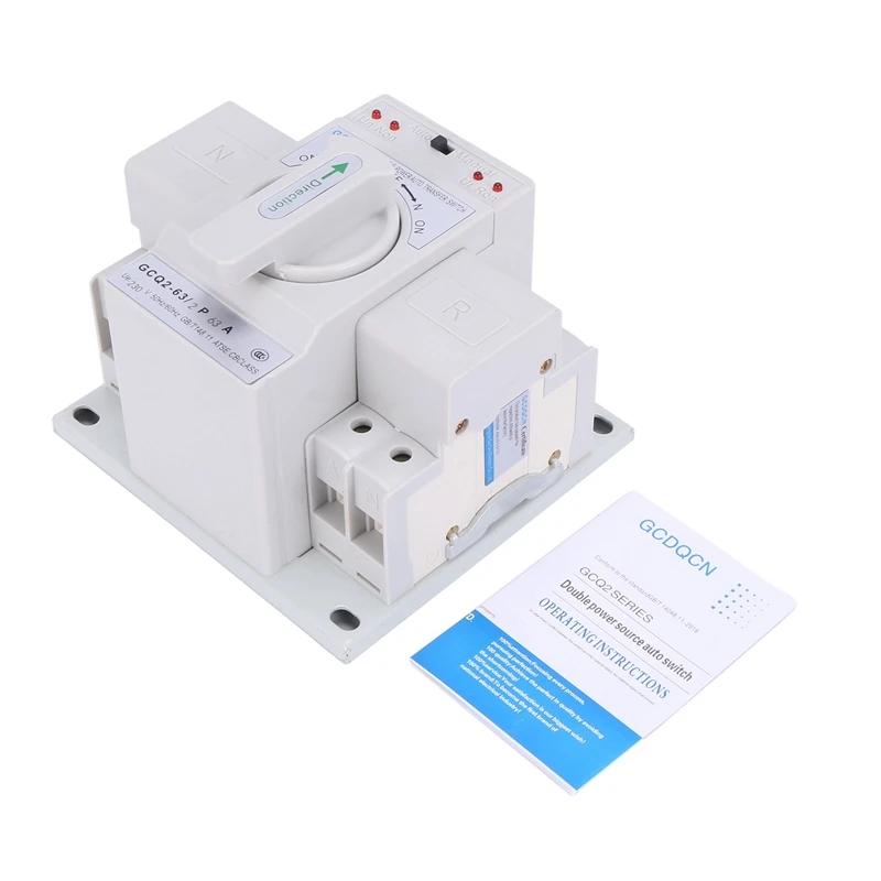 

2X Dual Power Automatic Transfer Switch 2P63A Switch Gear Switch Cb Class Ats Home Single Phase 220V