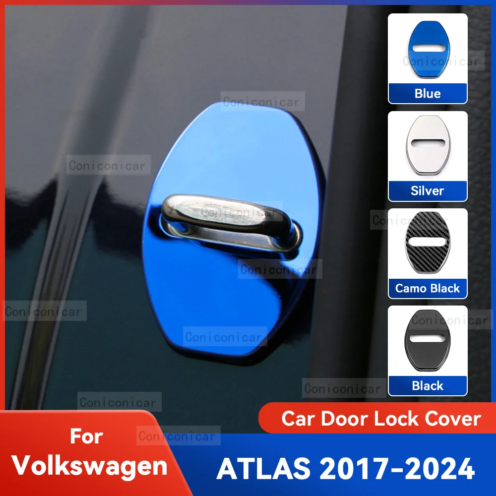 

Auto Car Door Lock Protect Cover Emblems Case Stainless Steel Decoration For Volkswagen Atlas 2017-2024 Protection Accessories