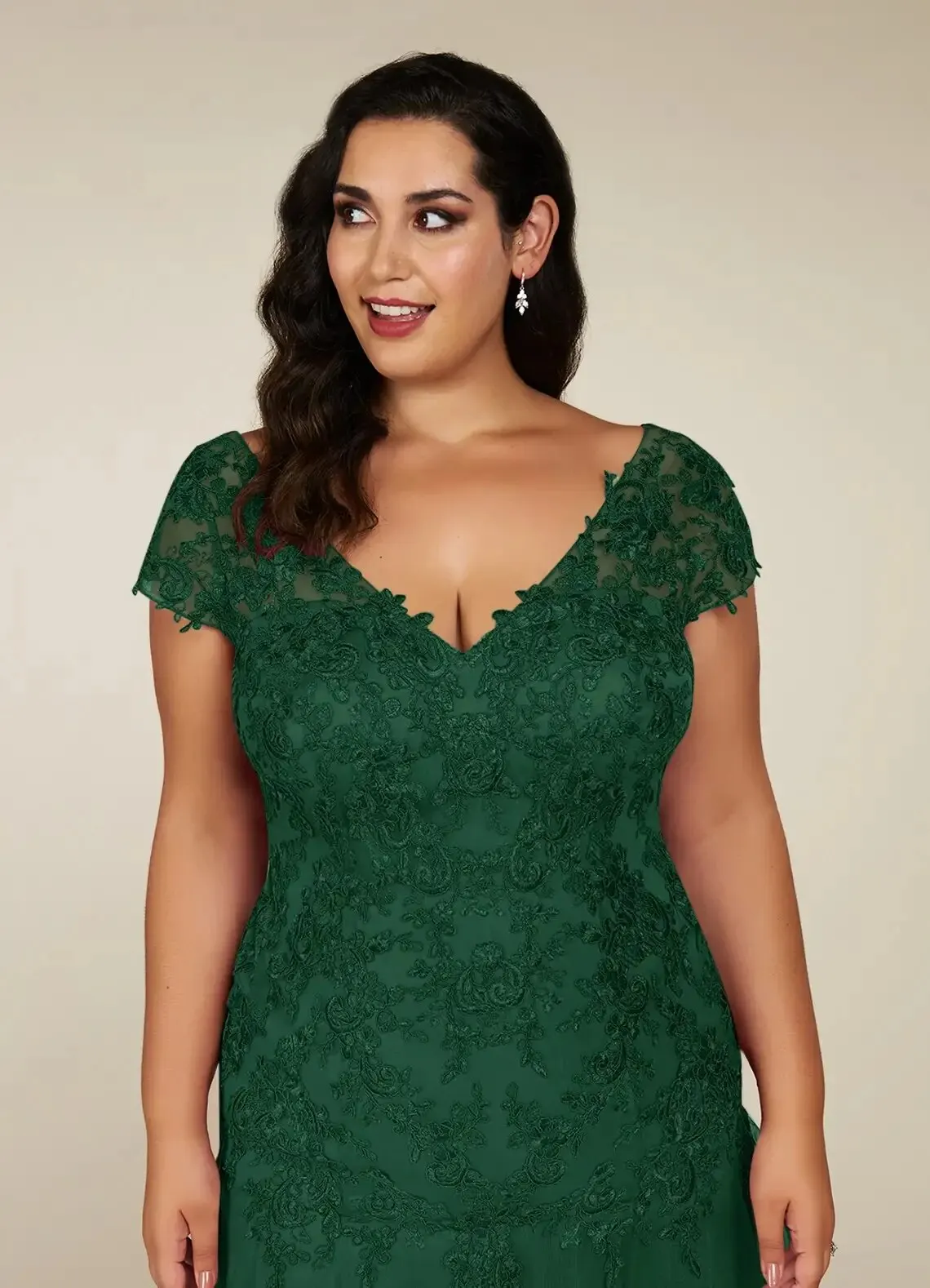 Lorencia abito da festa di nozze in pizzo verde smeraldo Chiffon sirena madre della sposa abiti per matrimoni abito da ballo YMD17