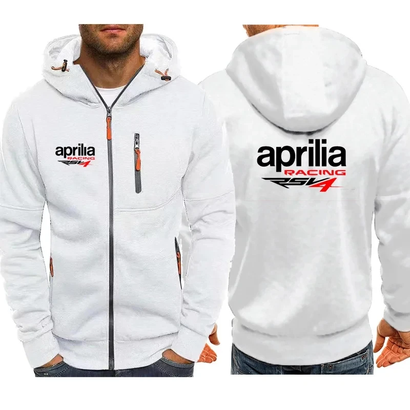 Spring Autumn Men\'s Hoodies Aprilia Racing RSV4 Logo Print Fashion Sports Windbreak Warm Comfortable Hooded Splicing Sweatshirt