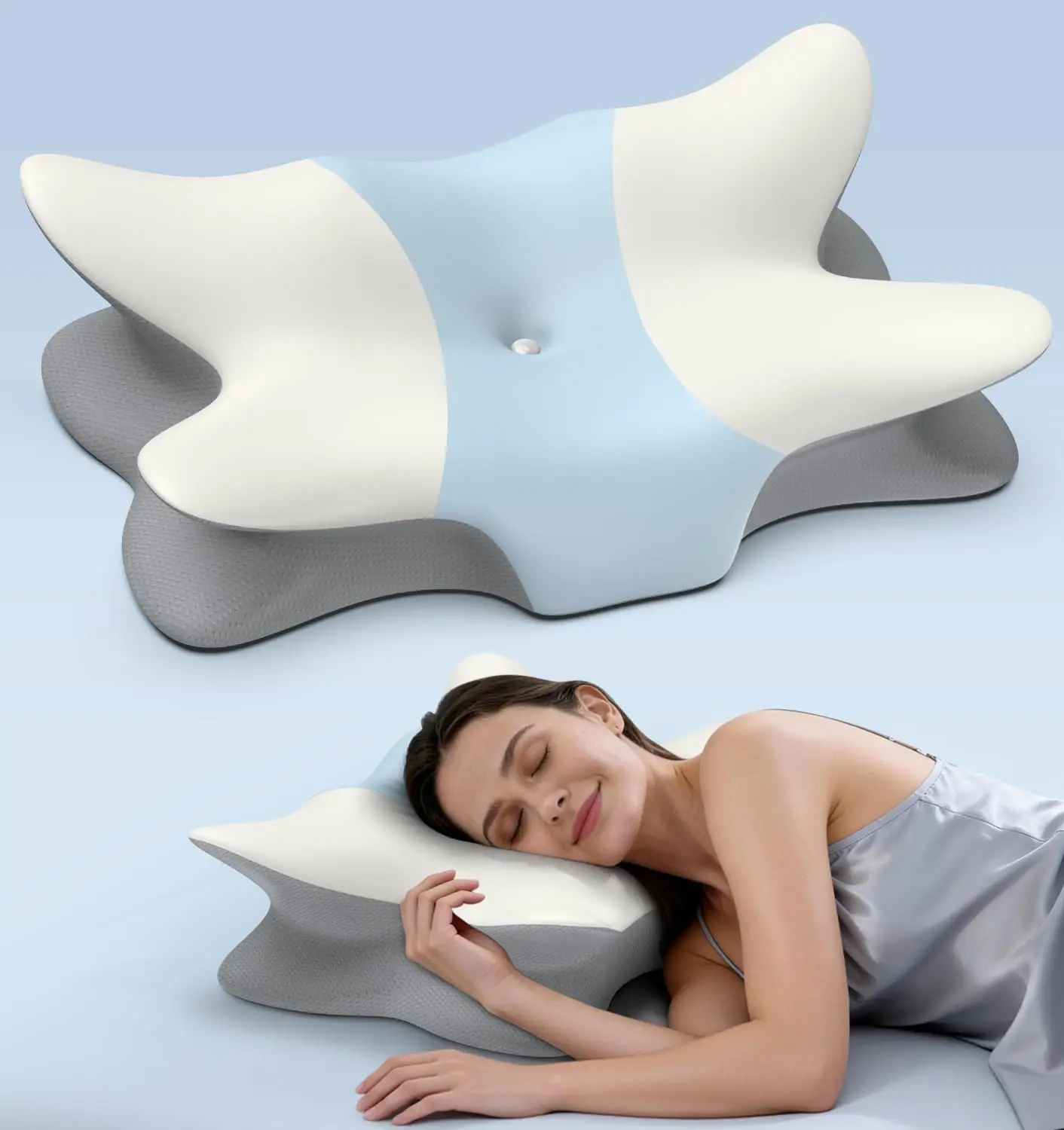 

Cervical Pillow for Neck and Shoulder Pain Relief - Ergonomic Neck Pillow for Sleeping, Contour