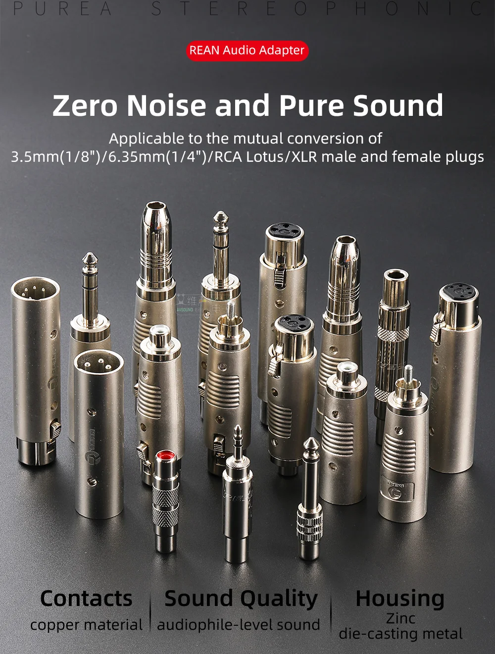 3-poliger XLR-Stecker auf Cinch-Buchse 6,35 3,5 Audio-Konvertierungsstecker Doppelwege-Docking-Stecker XLR auf XLR-Stecker-Buchse Video-Adapter – Detail 2