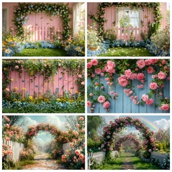 Rose Floral Wall Photography Backdrop Custom Flowers Decoration Wedding Bridal Shower Ceremony Decor Prop Party Photo Background