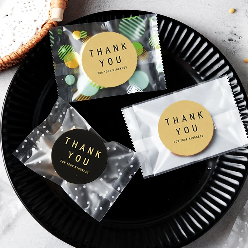 5 أوراق شكرًا لك ملصق ختم دائري كوكي الهدايا أكياس التعبئة والتغليف أكياس تغليف الكب كيك ملصق مائي لتزيين حفلات أعياد الميلاد والزفاف