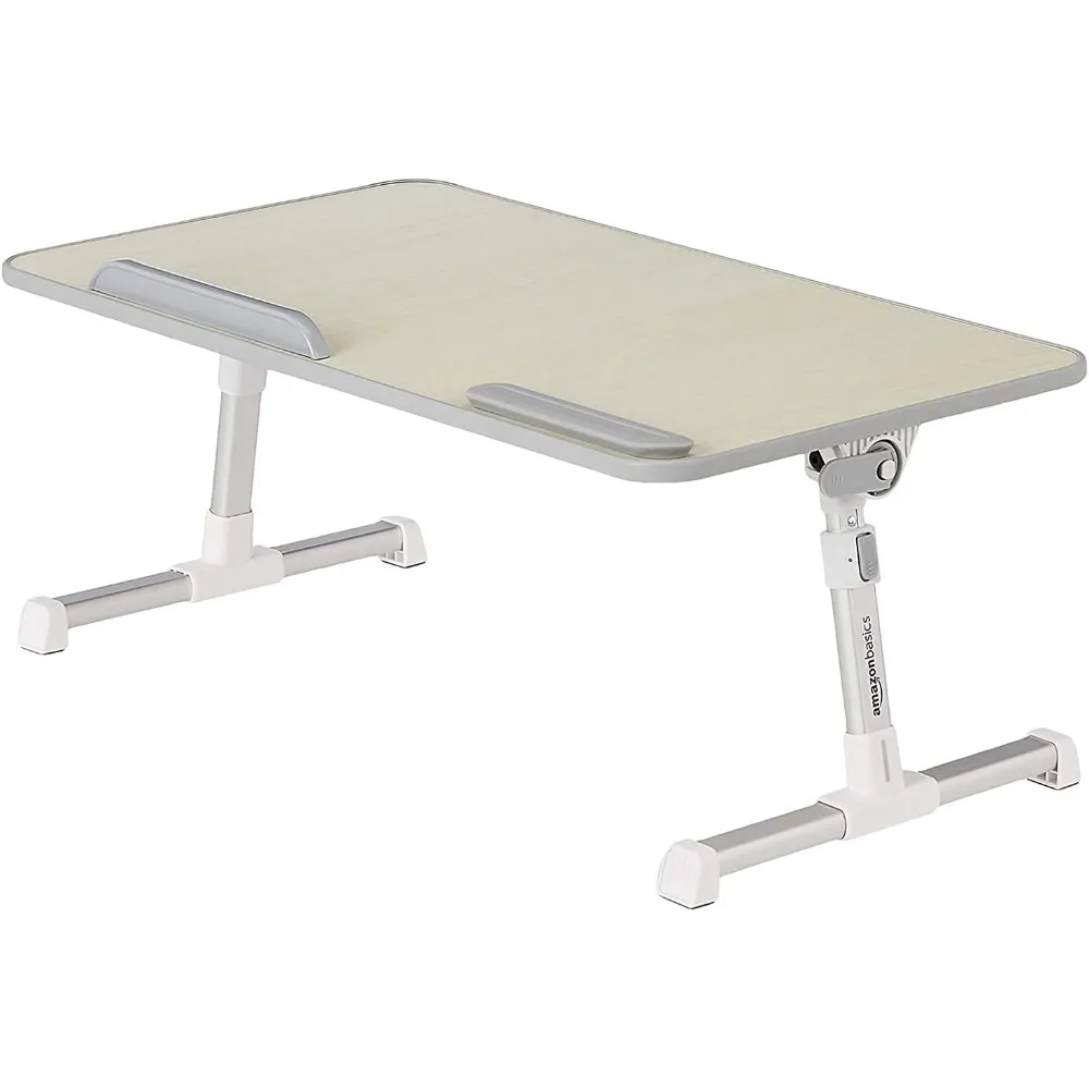 

Adjustable Laptop Tray Table with Height & Angle Control, Fits 17-Inch Devices, Cream Color, Portable Design