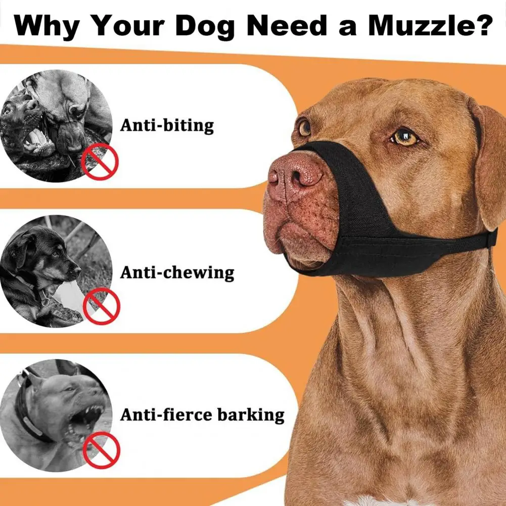 Dog Training Muzzle Soft Mesh Dog Muzzle Soft Nylon Mesh Dog Muzzle for Medium Short Snout Dogs Anti-slip Strap for American