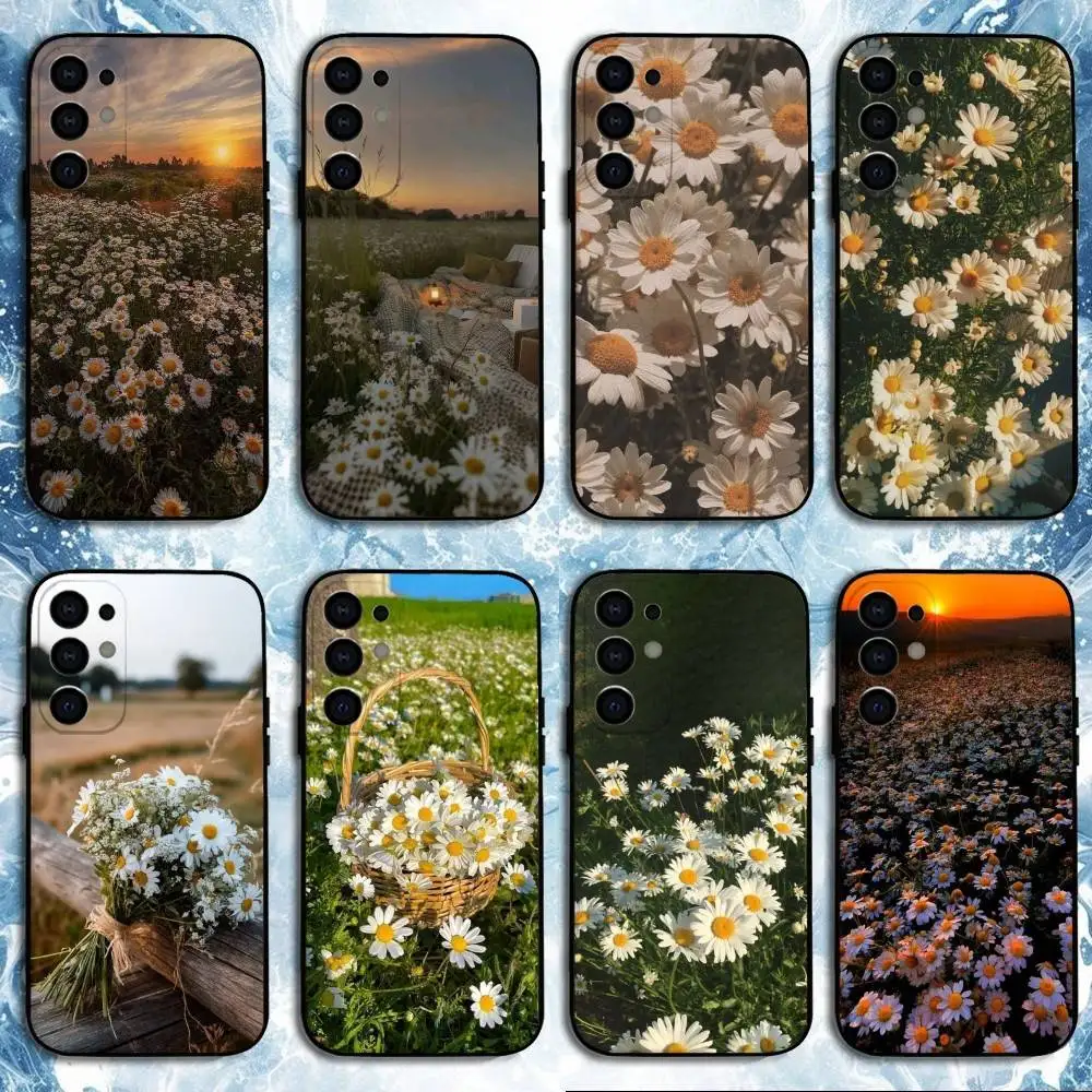 

Daisy Flower Phone Case For Samsung S25,S24,S23,S22,S21,S20,Plus,Fe,Lite,Others Black Cover