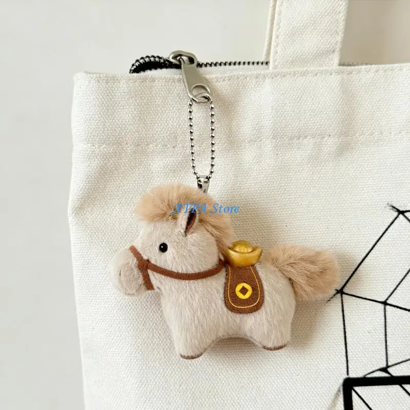 

U13C Очаровательный брелок в форме лошади с хлопковым наполнителем из полипропилена для новогоднего украшения, символизирующий
