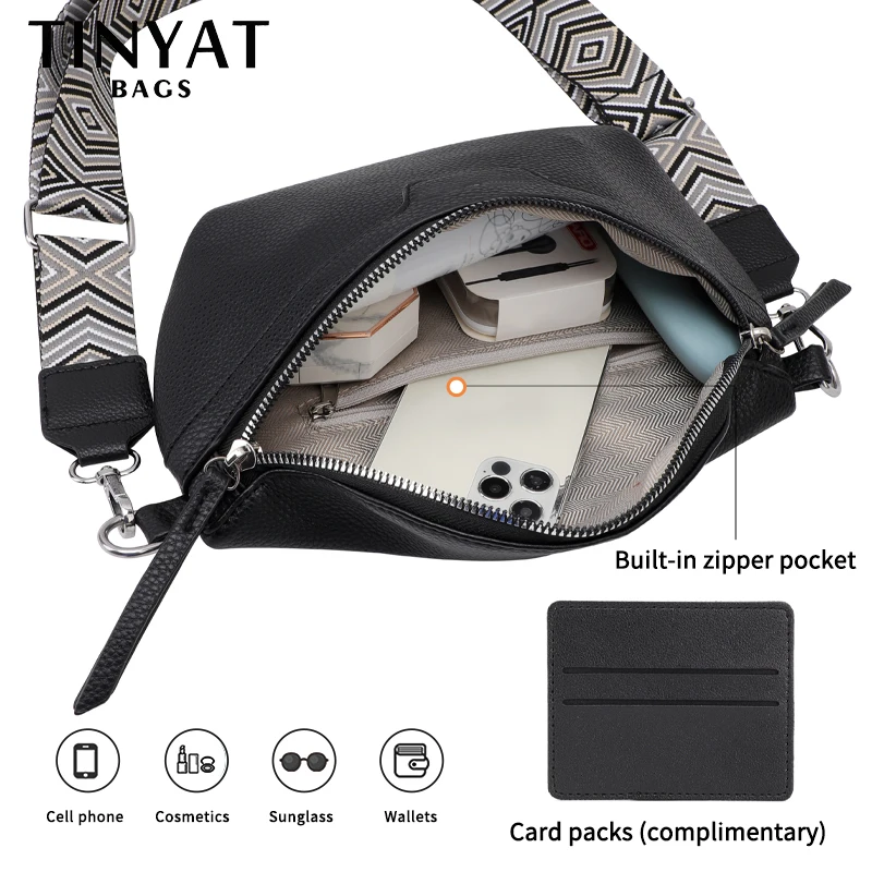 حقائب كروس بكتف واحد من القماش المتين من TINYAT للرجال والنساء وحقائب خصر عصرية ومحافظ كروس صغيرة للاستخدام في الهواء الطلق #5