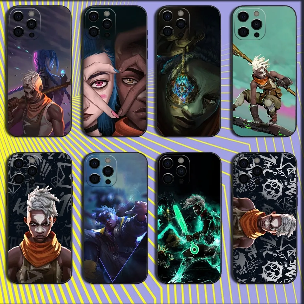 

L-LOL Ekko Arcane Jinx Phone Case For iPhone 16,15,14,13,12,11,Pro,X,XS,Max,XR,Plus,Mini Soft Black Cover