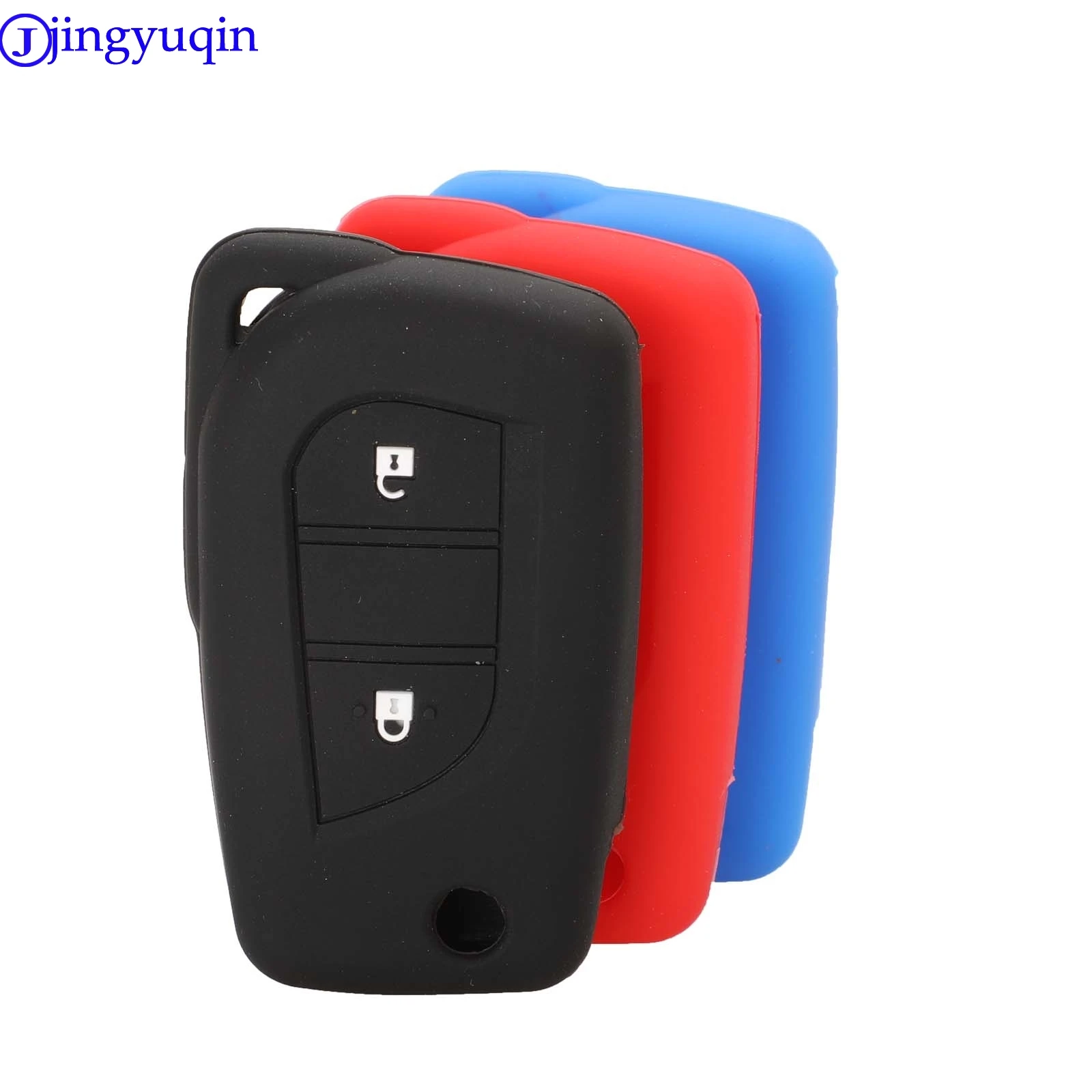 jingyuqin 2B Remote Key Silicone Cover Case For Toyota Yaris Camry Corolla Prado REIZ Crown RAV4 Hilux Folding Flid