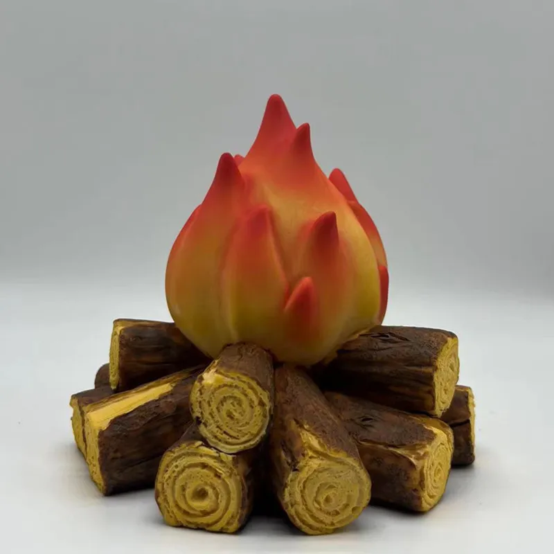 Flameless Fireplace Lamp Light 3D Wood Realistic Fire LED Charcoal Flame Simulation Wooden Night Lamps for Home Festival Decor