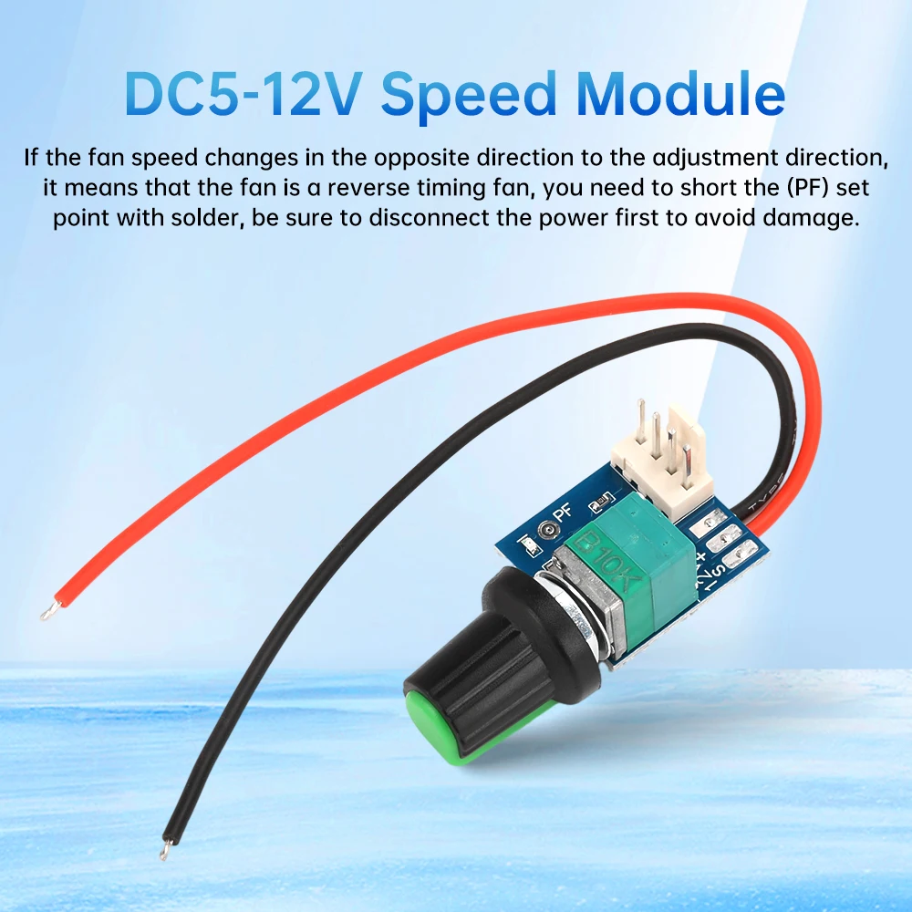 DC 5-12V Manual 4-Wire PWM Fan Governor Module Switch Chassis Speed-Control Motor Noise-Reduction Controller Board Power Supply
