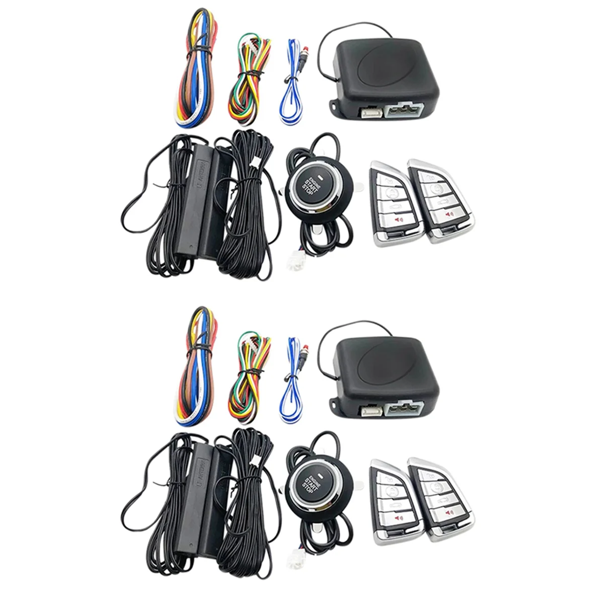 

4X Car Engine One-Key Start-Stop Button System PKE Keyless Entry System Anti-Theft Alarm Remote Start Ignition System