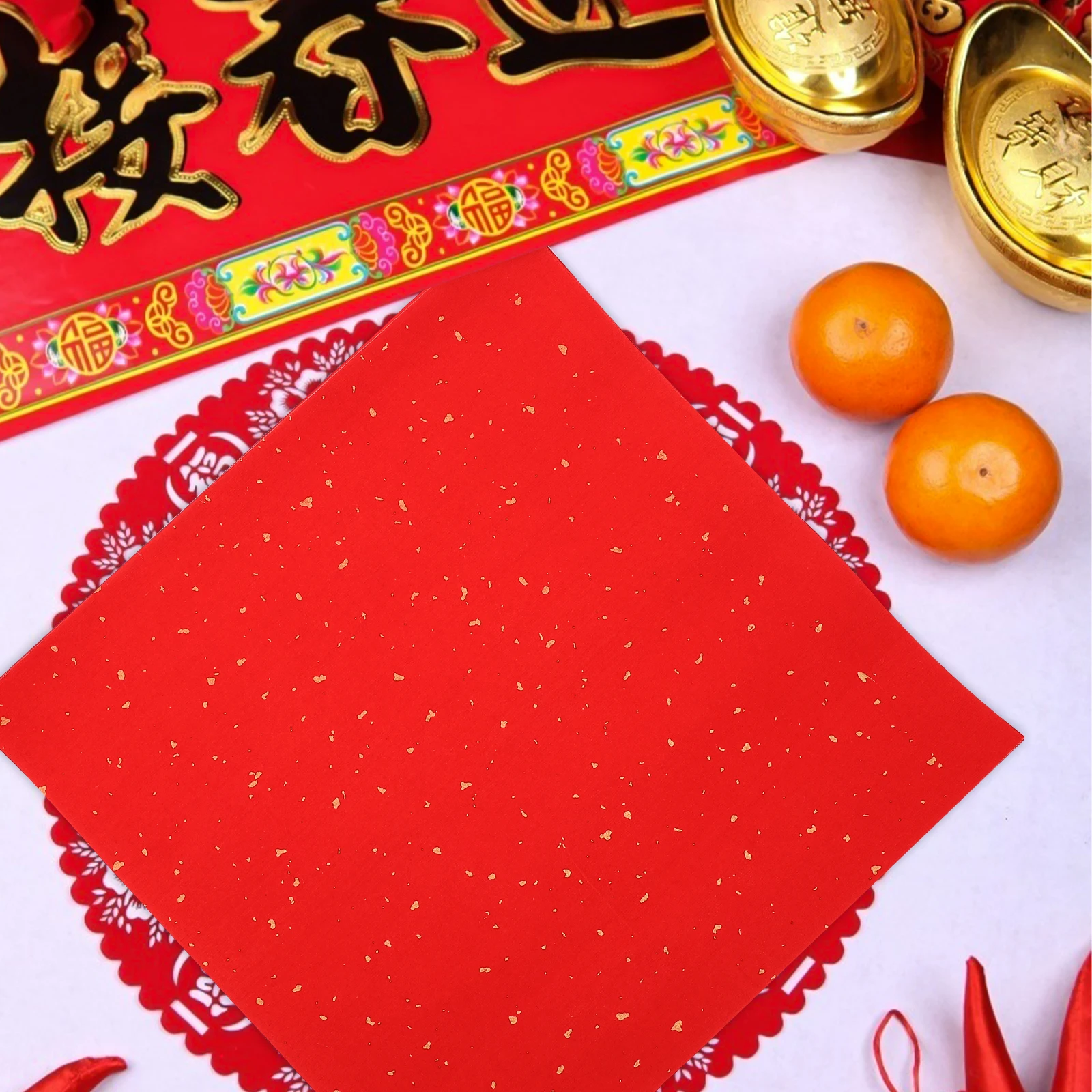 

40 Sheets Couple Red Rice Paper Blank Xuan Paper Decorative Craft Duilian Calligraphy Supplies Fu Character Spring Festival