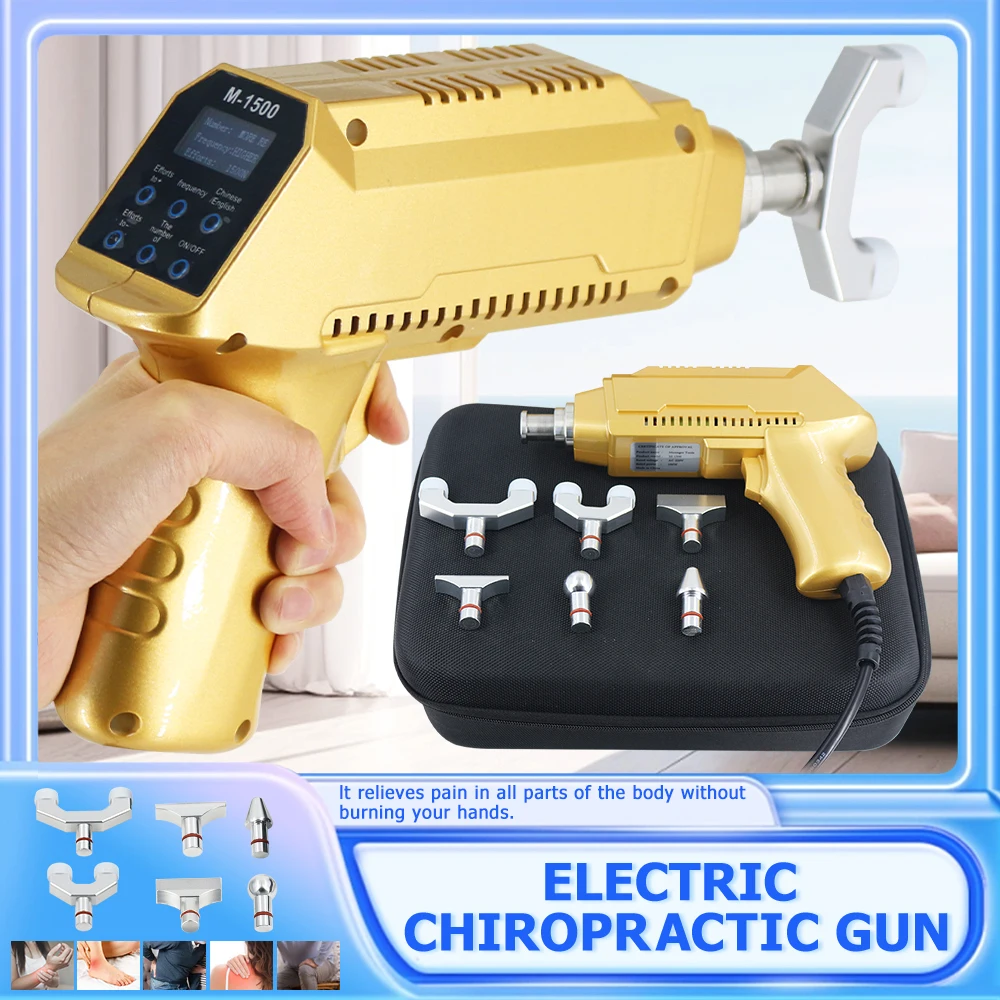 1500N Electric Correction Gun Spinal Adjustable Instrument Impulse Spine Cervical Massager Chiropractic Adjusting Tools Newest