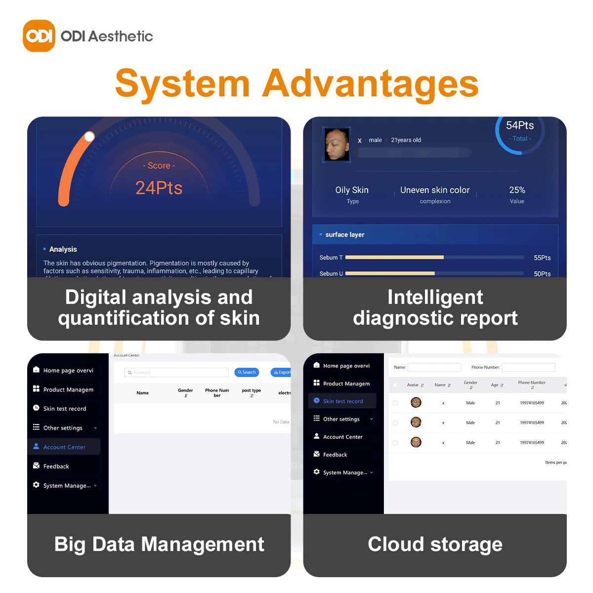 Professional Skin Care Ai 3D Face Scanner Facial Skin Analyzer Machine