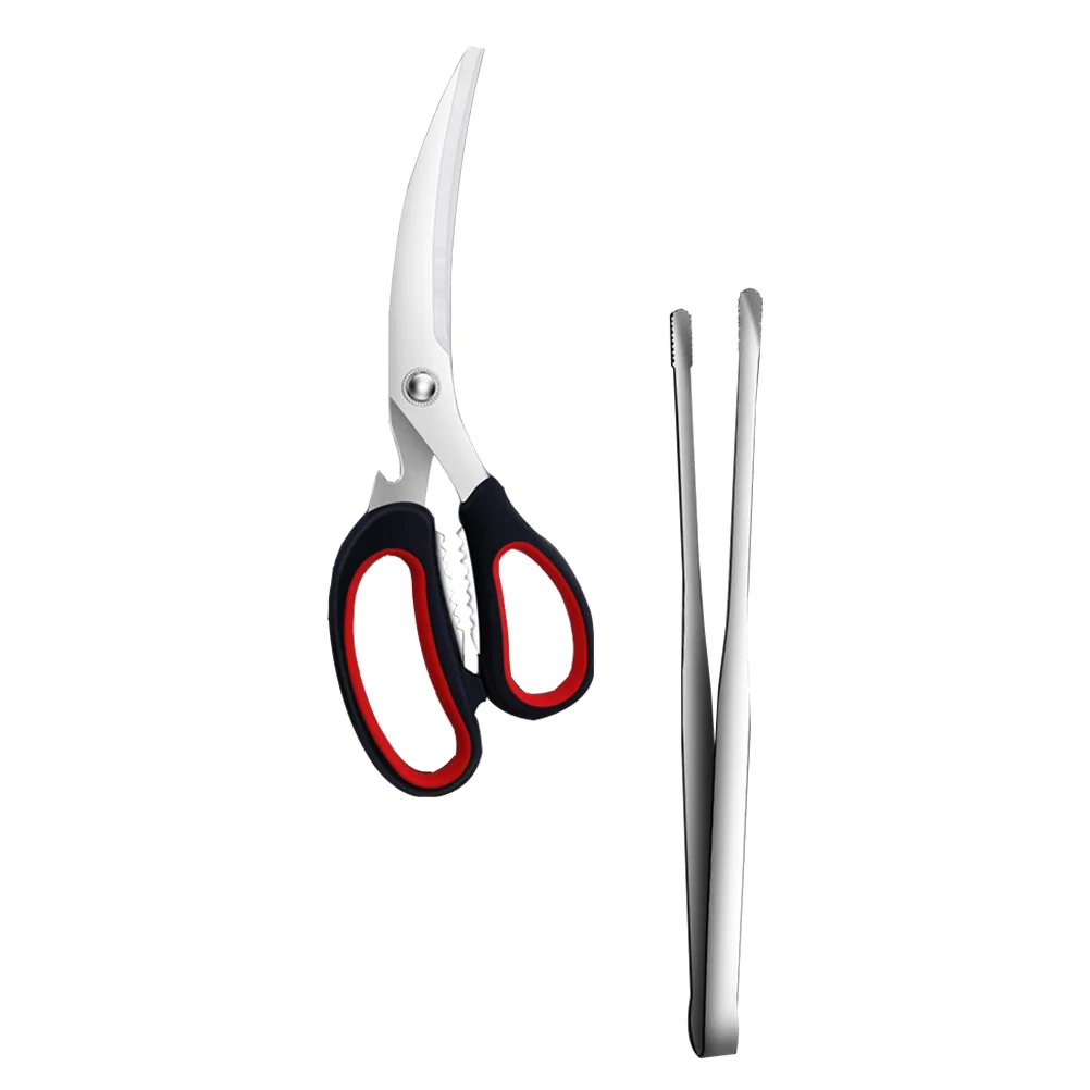 

2 Pcs Barbecue Scissors Food Accessories Tongs Meat Bbq Accesories Charcoal Grill Clips Gadget Camping