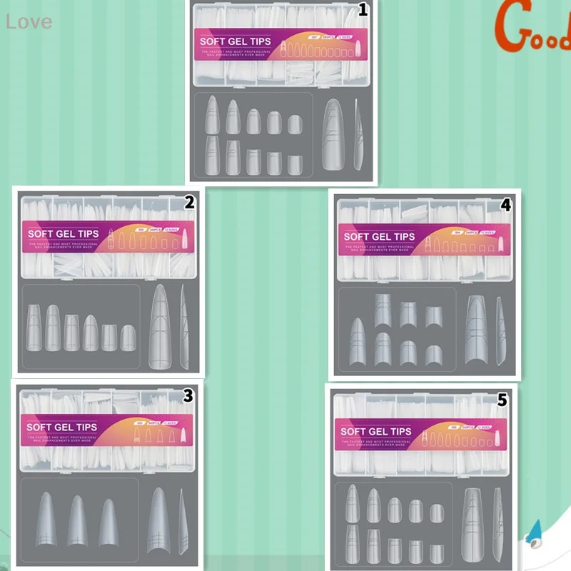 [L&P] 240 قطعة شبه منحرف طويل T ماتي لينة هلام مسمار نصائح Traceless مع خطوط مساعدة متعددة الوظائف غطاء كامل أظافر وهمية للتمديد