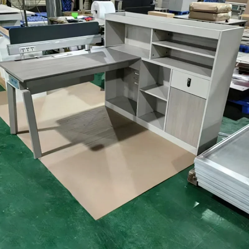 Single-person executive desk financial desk with side cabinet document storage system Modern multifunctional study work desk