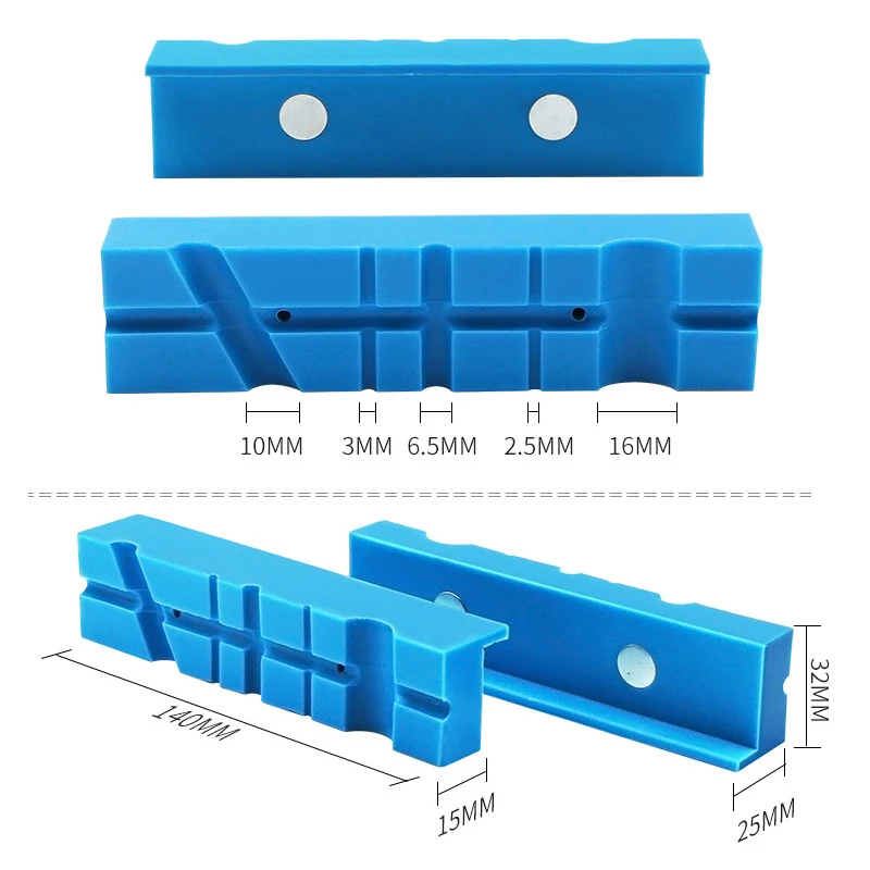 2Pcs Magnetic Vise Protective Jaws Face Pads Soft Rubber Protector Accessories Operation Simple and Use Convenin Tool