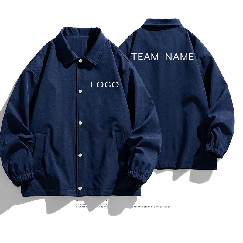 DIY logo Casual Japanese Coach Jacket Men's Spring Autumn New Brand Leisure Work Shirt Sle Open Cardigan Outerwear