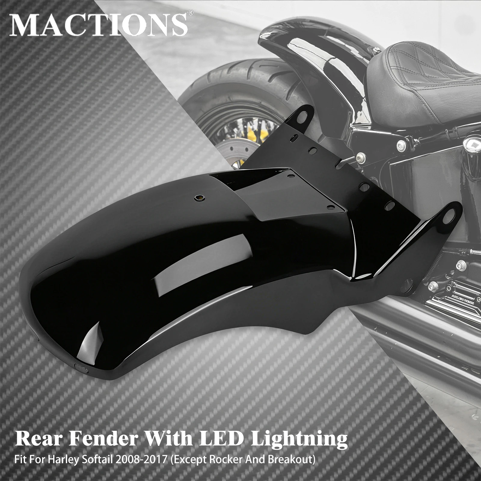 

Motorcycle Rear Mudguard Short Fender Splash Guard Cover For Harley Softail Low Rider Fat Boy Slim FLSL Deluxe Heritage 08-2017