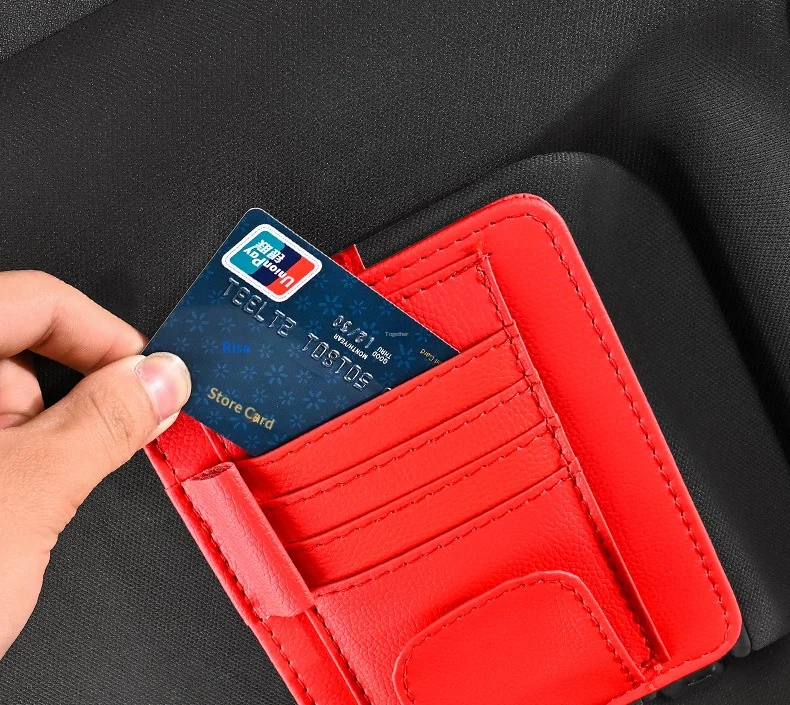 Auto-Sonnenblenden-Organizer Multifunktionaler Auto-Brillenhalter Karten-ID-Ticket-Clip Auto-Innenraum-Aufbewahrungstasche Neuer Nützlicher Auto-Zubehör – Detail 7