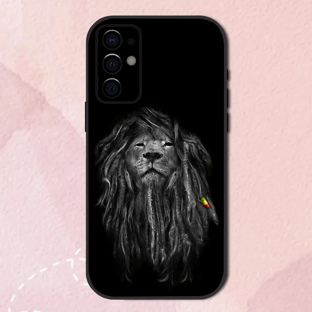 Bob Marley Rasta Leeuw Telefoon Hoesje Voor Samsung S24,S21,S22,S23,S30,Ultra,S20,Plus,Fe,Lite,Note,10,9,5G Zwart Softshell