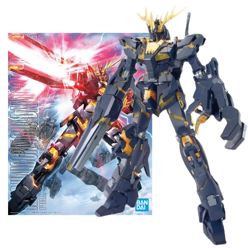 BANDAI Original MG 1/100 RX-0 Unicorn Gundam 02 Banshee Assembling Model Anime Action Toy Figures Children's Gifts