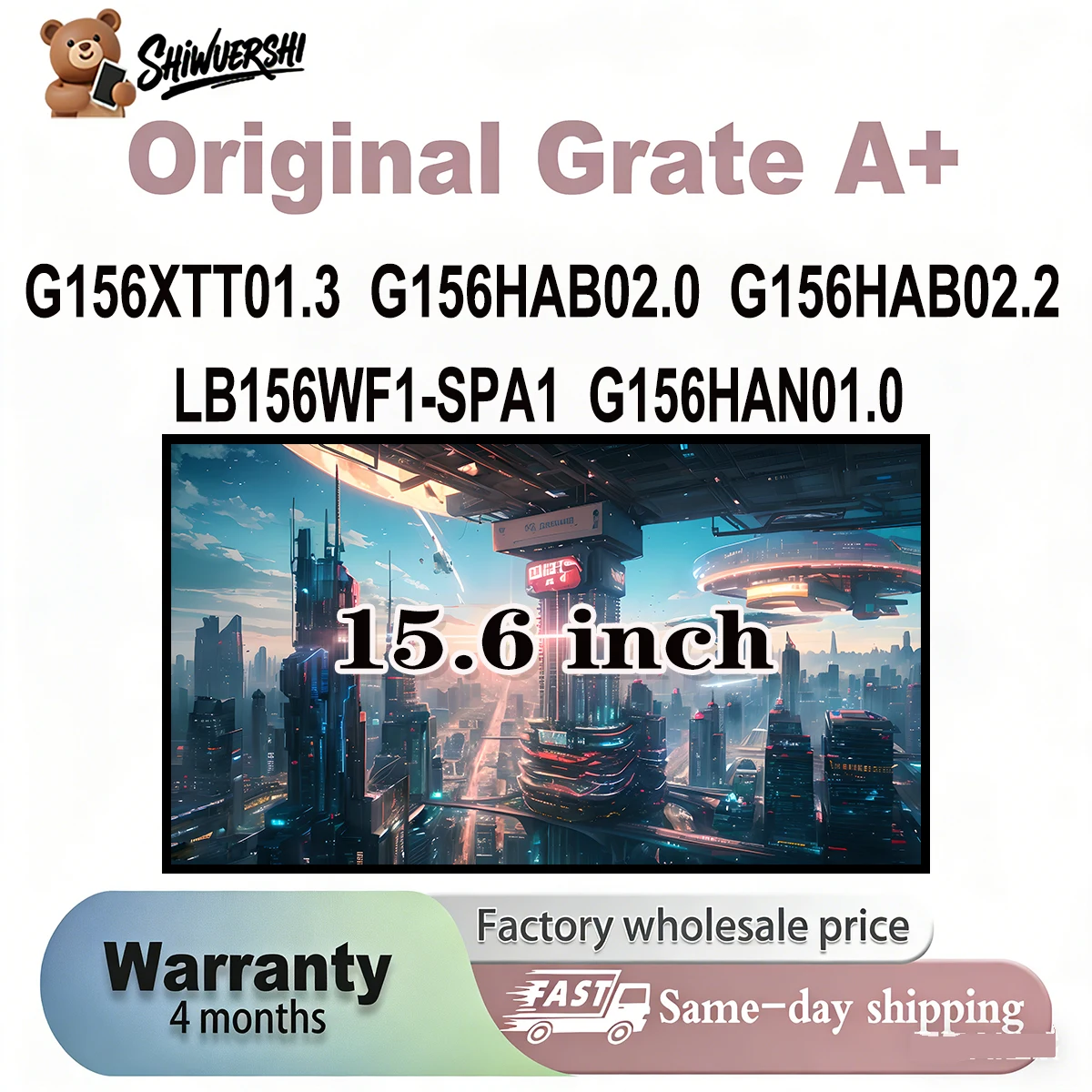

Новый ЖК-экран для ноутбука A+ 15,6 дюйма, тонкий, модели G156HAN01.0, LB156WF1, SPA1, G156HAB02.2, G156HAB02.0, G156XTT01.3