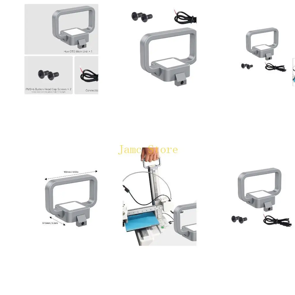 

LX0B 3D Printer Accessories Aluminum Grip LED Lighting Handle Unique Color Printing 3D Printer Replacement Accessories