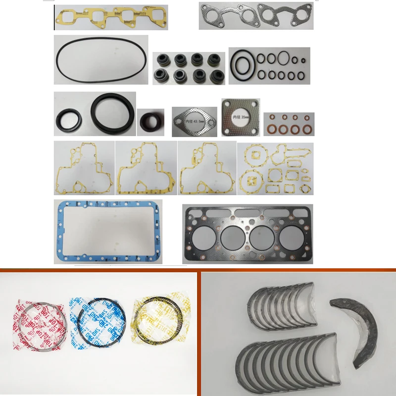 complete repair Overhaul engine full gasket set kit crankshaft connecting rod bearing piston ring for Kubota engine: V1512