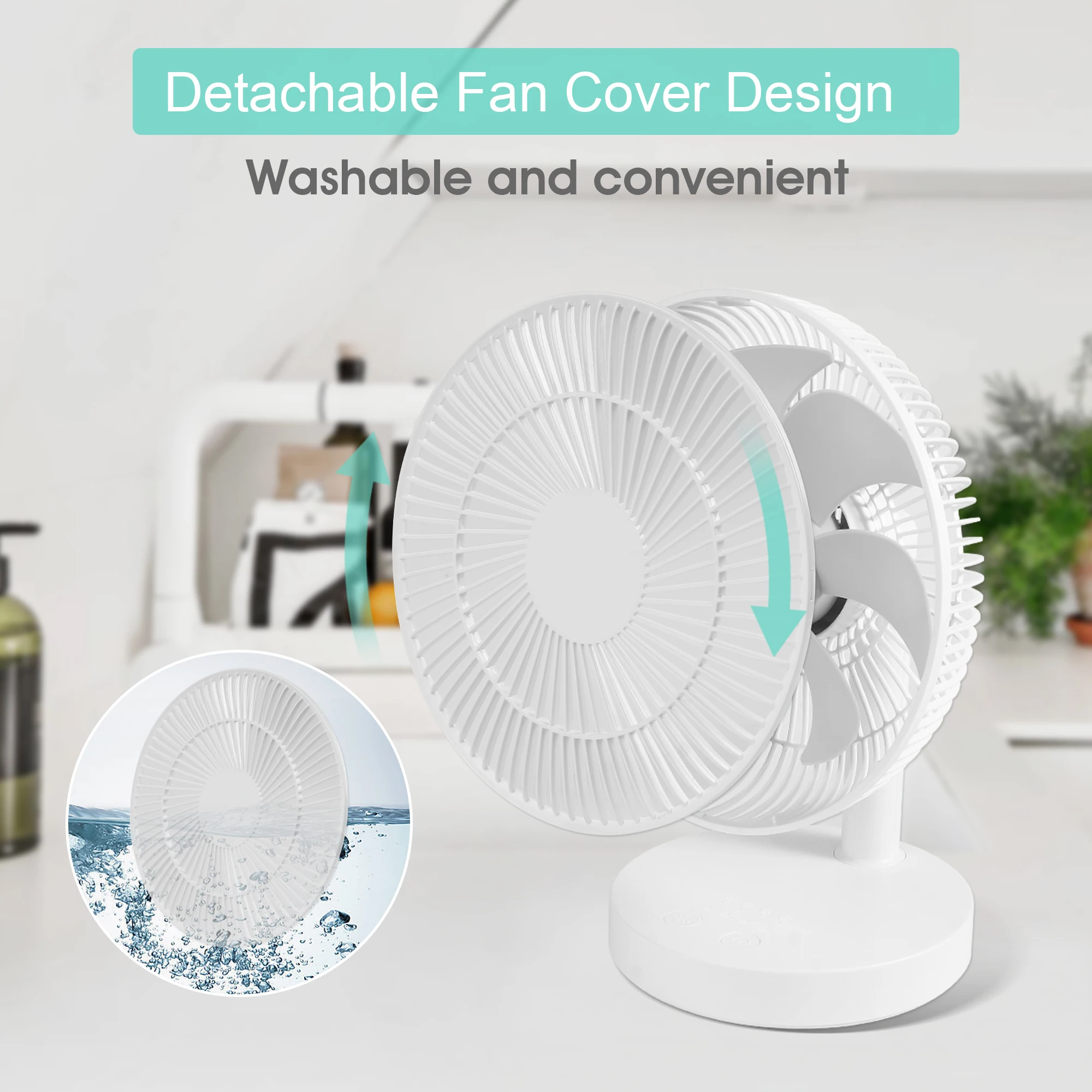 Mini ventilador de refrigeração 4 velocidades usb recarregável silencioso ventilador portátil com função de temporização, 90 ângulo ajustável ventilador de assoalho ao ar livre