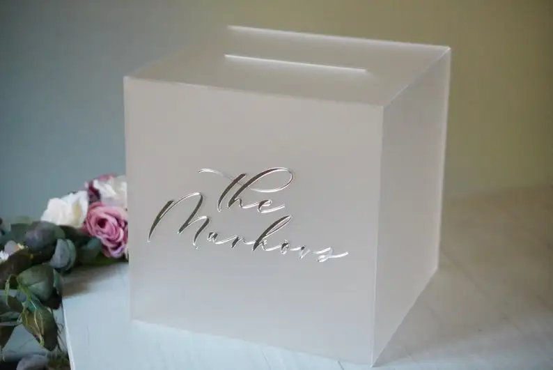 

Personalized Wedding Card Box | Birthday Party Acrylic Money Box | Wedding Box for Cards | Bride Groom Name Graduation Card Boxs