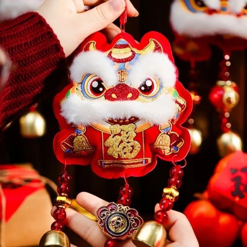 

Red Spring Festival Ornaments Horse Embroideried Traditional Lion Dance Pendant Hanging Cultural Atmosphere Lucky Pendant Wall