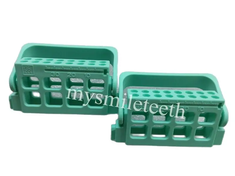 

2Pieces Dental Autoclavable Endodontic Block 16 Holes Measure Endo Files Holder Measuring Green