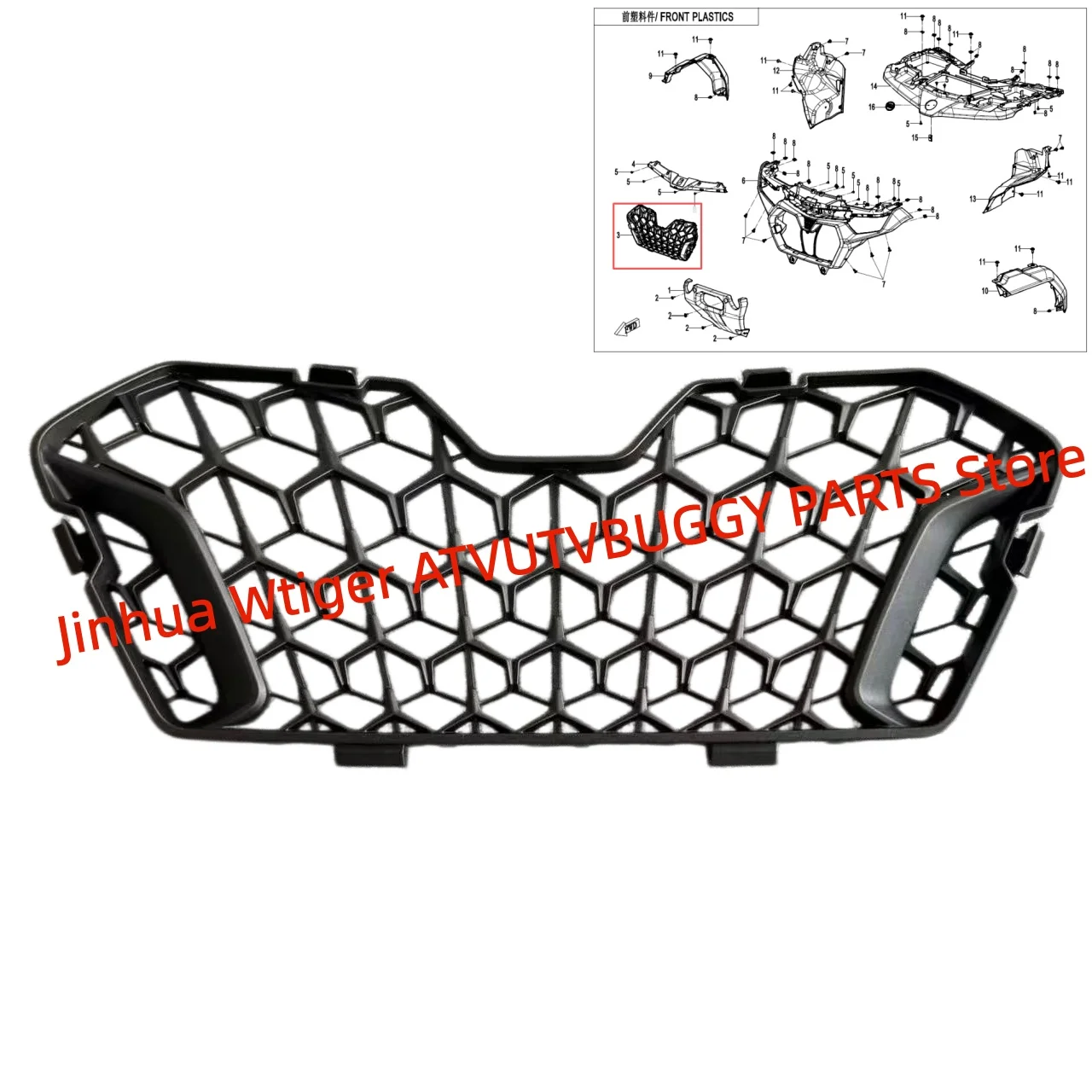 Original FRONT VENTILATION NET GRILLE 9AWV-041017-8000 For CFMOTO NEW800 1000 ATV CFORCE X8 X10CF800AZ-3 CF1000AZ-2 CF1000AZ-2A
