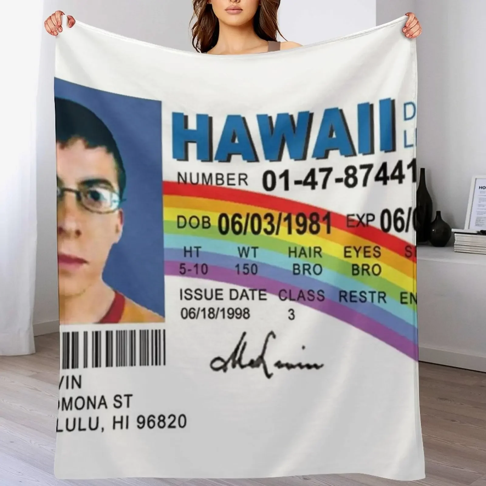 

mclovin Throw Blanket Personalized Gift Flannel Fabric Luxury Designer Travel Blankets
