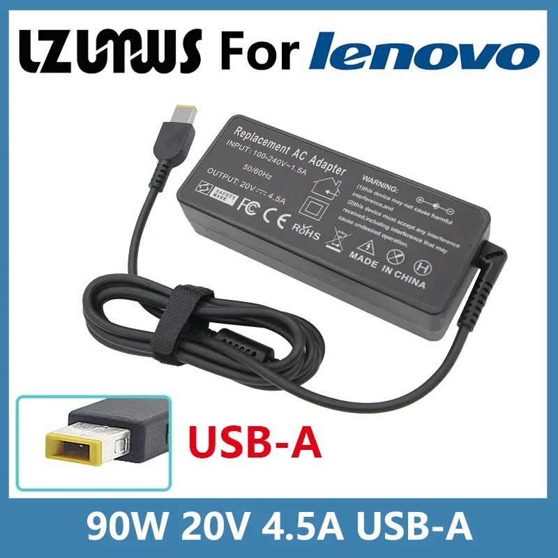 

20V 4.5A 90W USB AC Laptop Charger Power Adapter For Lenovo ThinkPad X1 Ultrabook Eraser B40 G50 M4400 M4450 Z50 Z505