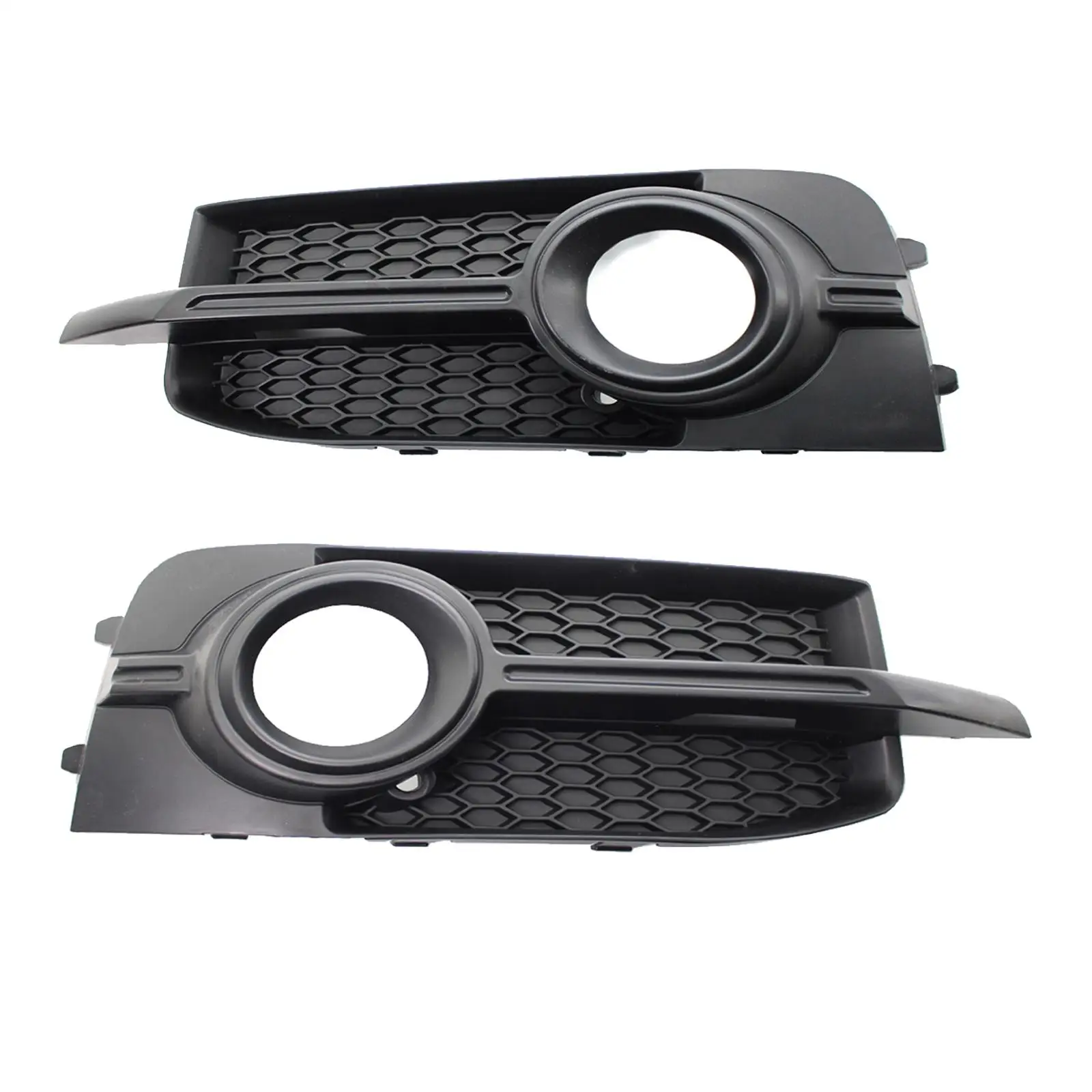 

Front Grille Honeycomb Bumper Grill Assembly Black Replacement Fog Lamp Cover