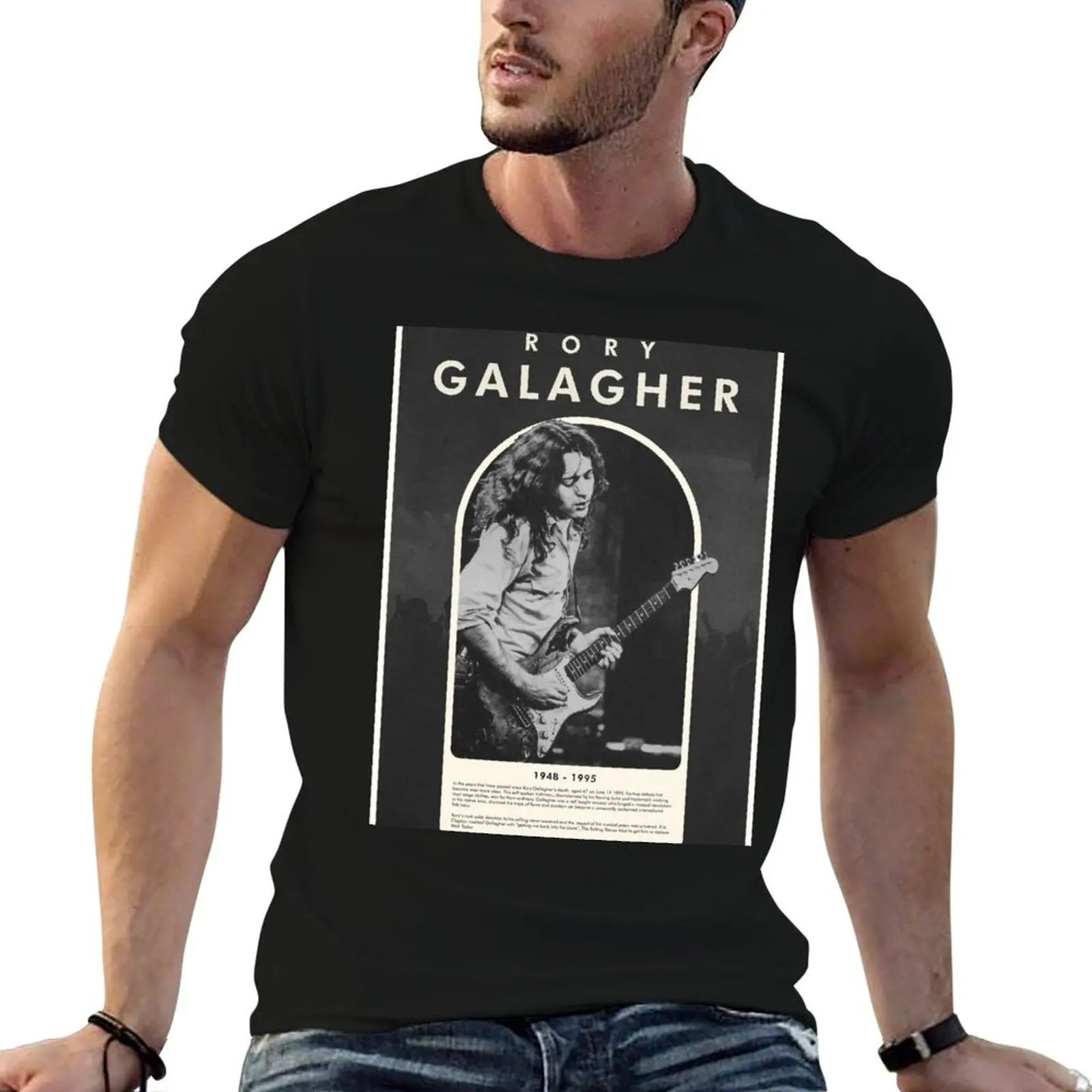 Rory Gallagher - Poster T-Shirt graphics oversized graphic tee cotton graphic tees mens champion t shirts