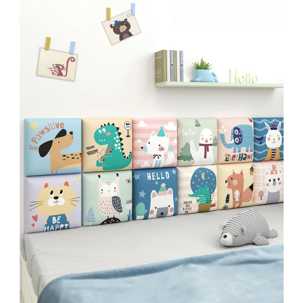 

Cartoon Self-adhesive Wall Stickers Kindergarten Children's Bed Wall Decoration 3D Anti-collision Anime Room Decor Wallpaper