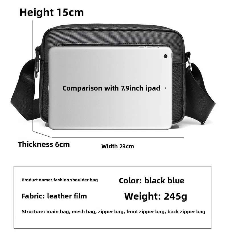 New Fashionable Men's Single-shoulder Bag, Simple and Casual Crossbody Bag, Multi-functional Large-capacity Small Crossbody Bag