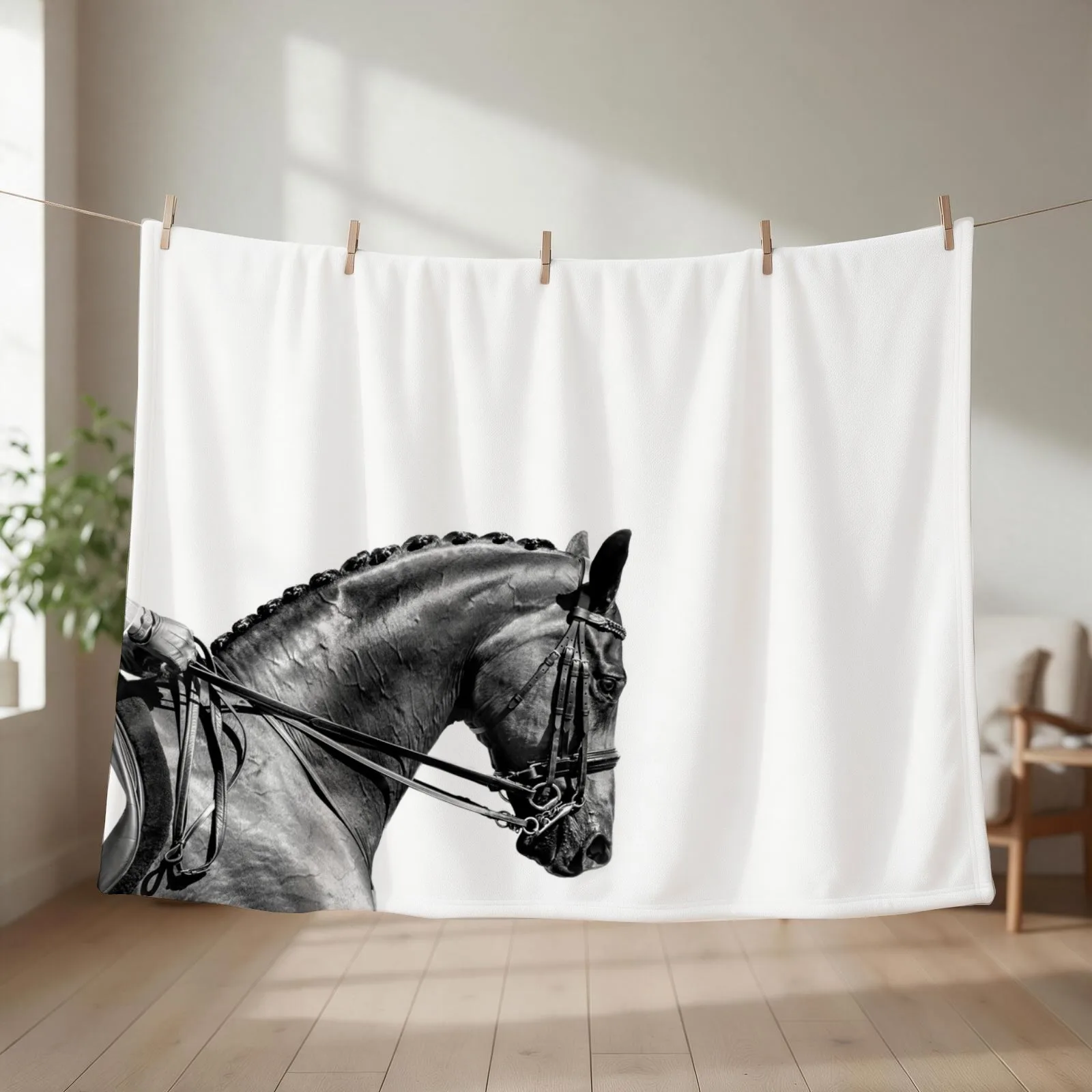 On The Bit - Dressage Horse Series Throw Blanket couch cozy soft plush fuzzy picnic outdoor blanket