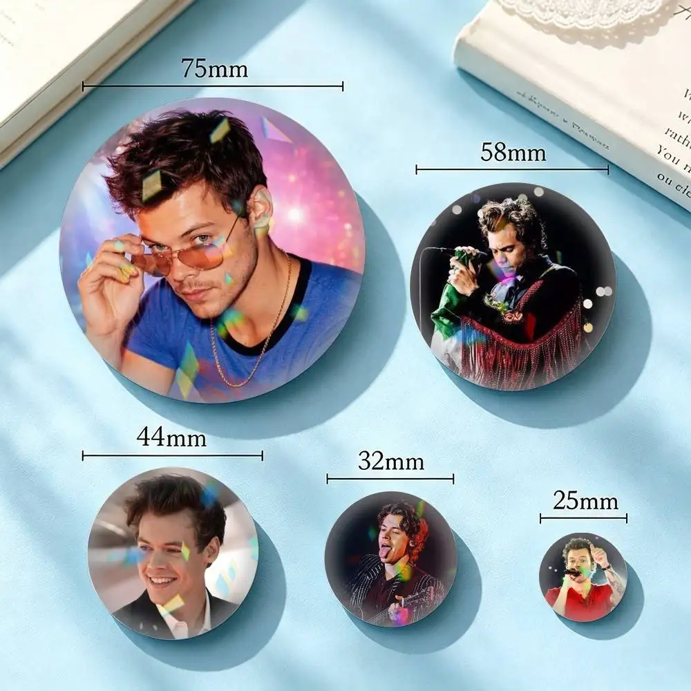 Harry Styles Folk Pop 25mm 32mm 44mm 58mm 75mm Brooches Badges Pins for Accessories Gift