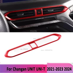 For Changan UNIT UNI-T 2021 2022 2023 2024 Carbon Car Center Air Outlet Ac Vent Decoration Sticker Cover Trim Anti Scratch Cover